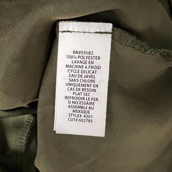 NWOT FORGOTTEN GRACE Olive Green Lined Polyester Skirt (No Size Tag) - Picture 7 of 9